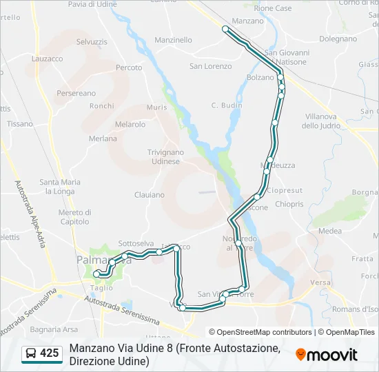 425 Bus Line Map
