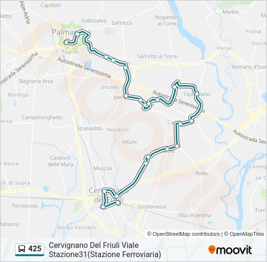 425 Bus Line Map
