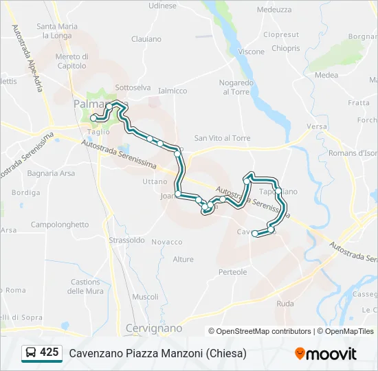 425 Bus Line Map