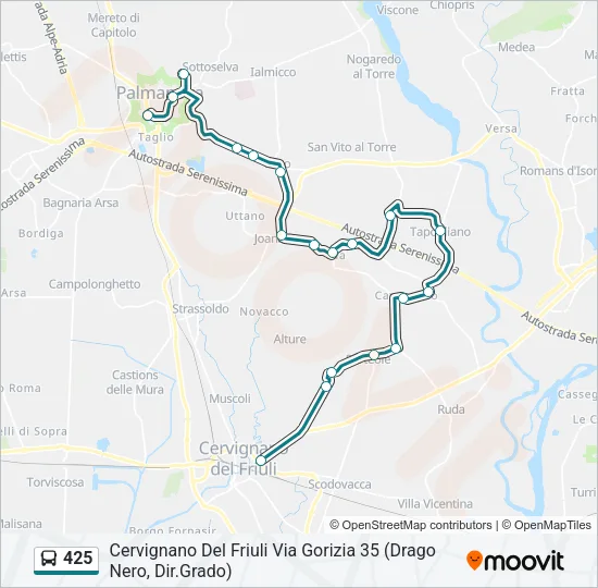 425 Bus Line Map