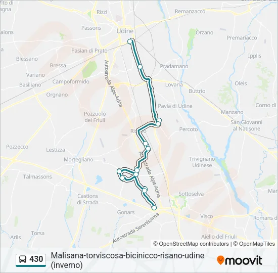 430 Bus Line Map