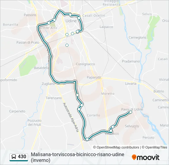 430 Bus Line Map