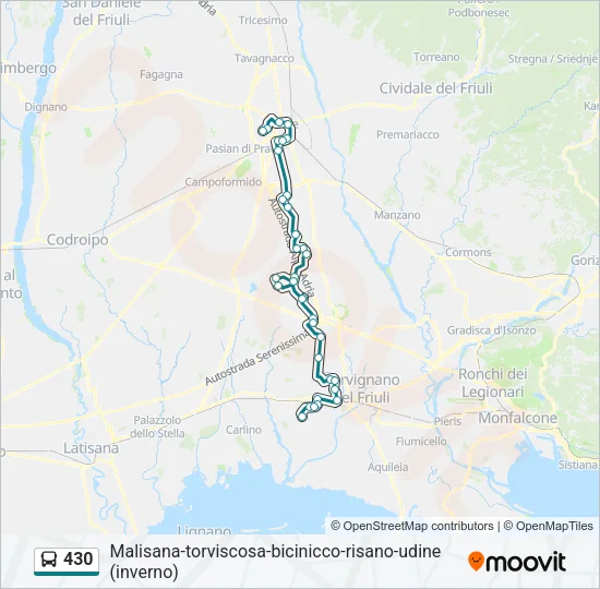430 Bus Line Map