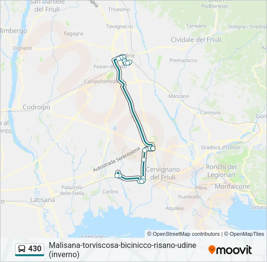 430 Bus Line Map