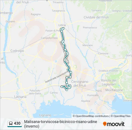 430 Bus Line Map