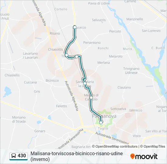 430 Bus Line Map
