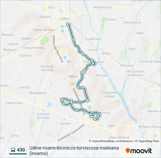 430 Bus Line Map