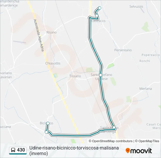 430 Bus Line Map