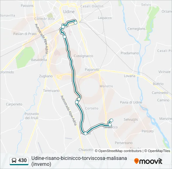 430 Bus Line Map