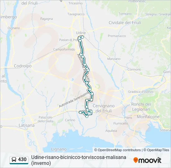 430 Bus Line Map