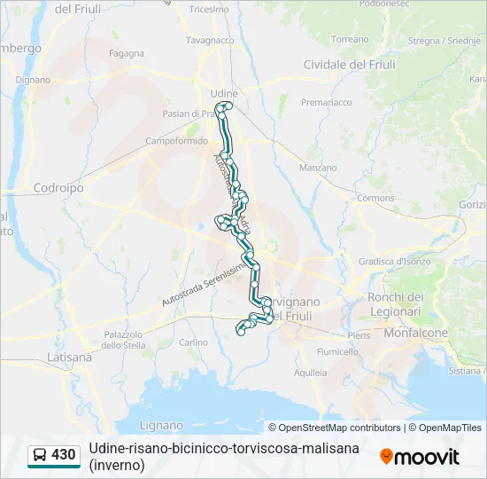 430 Bus Line Map