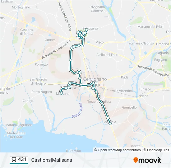 431 Bus Line Map