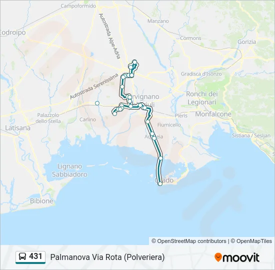 431 Bus Line Map