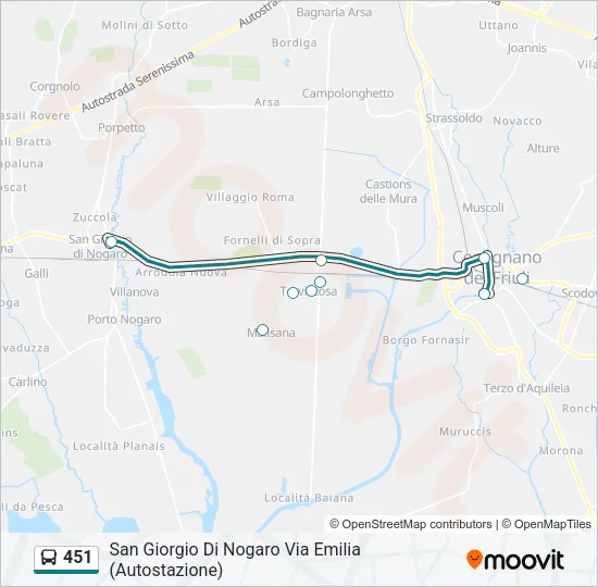 451 Bus Line Map