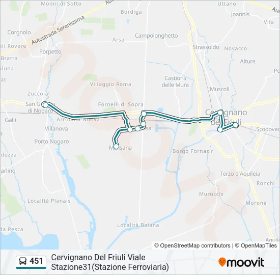 451 Bus Line Map