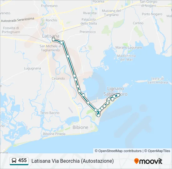 455 Bus Line Map