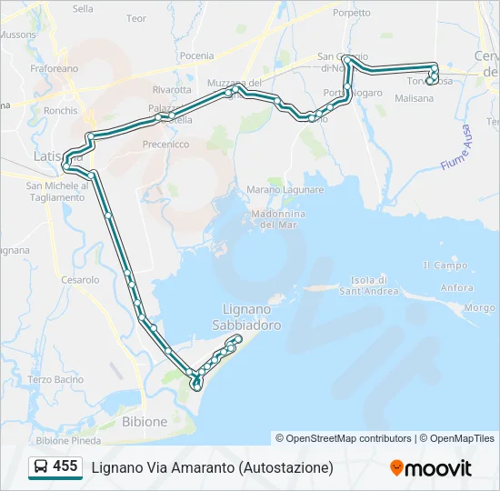 455 Bus Line Map