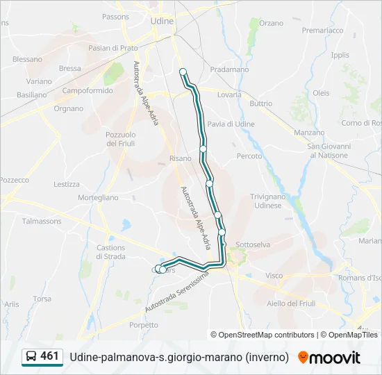 461 Bus Line Map