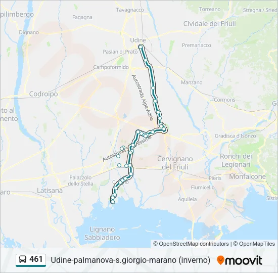 461 Bus Line Map