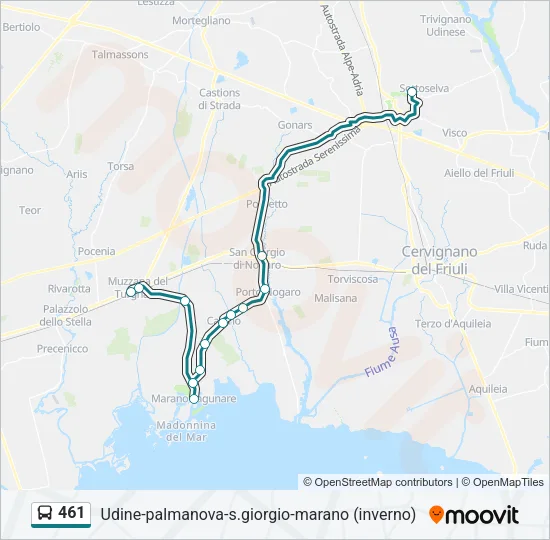 461 Bus Line Map