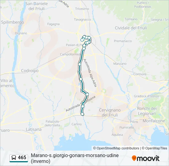 465 Bus Line Map