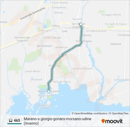 465 Bus Line Map