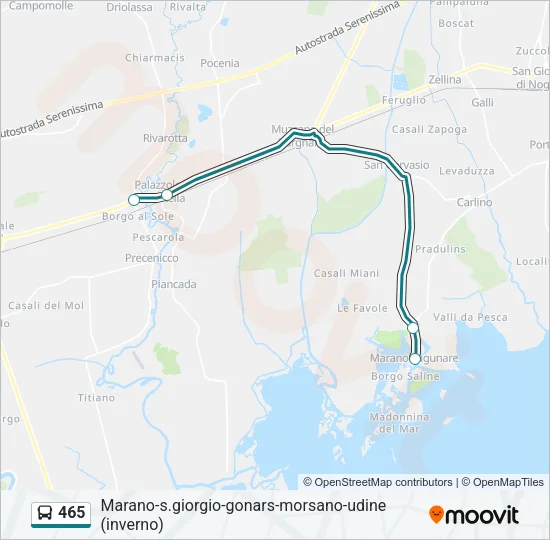 465 Bus Line Map