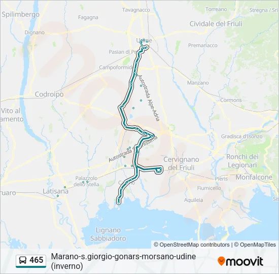 465 Bus Line Map