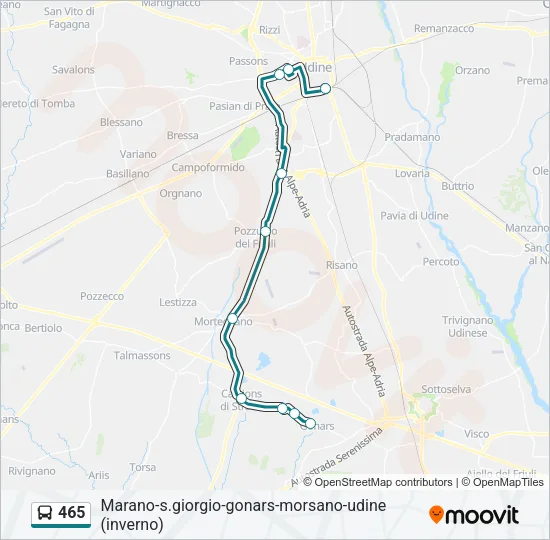 465 Bus Line Map