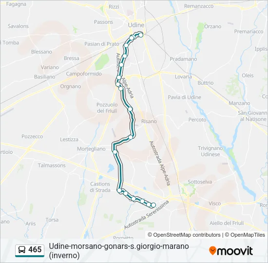 465 Bus Line Map