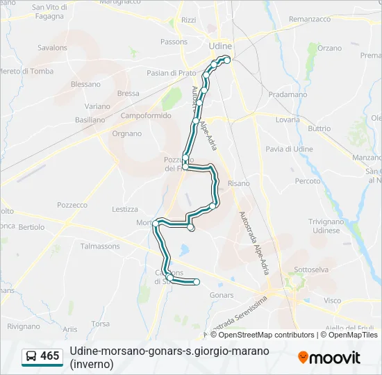 465 Bus Line Map