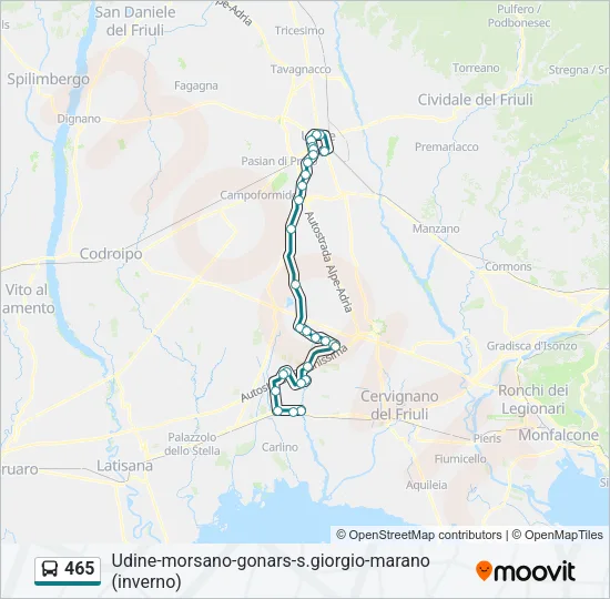 465 Bus Line Map
