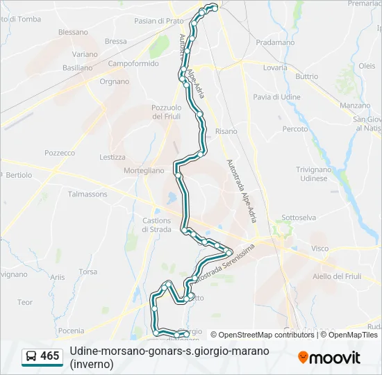 465 Bus Line Map