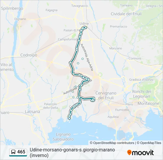 465 Bus Line Map