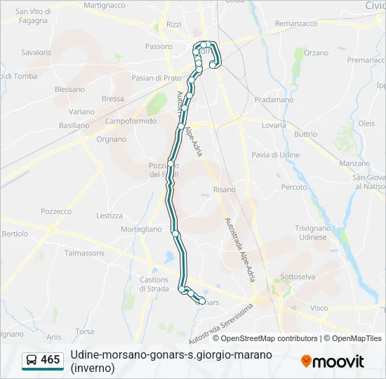 465 Bus Line Map