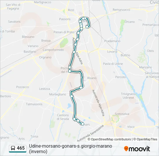 465 Bus Line Map