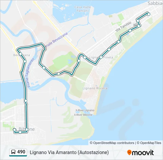 490 Bus Line Map