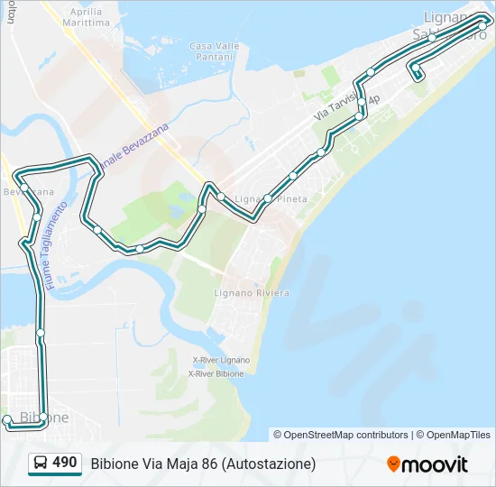 490 Bus Line Map