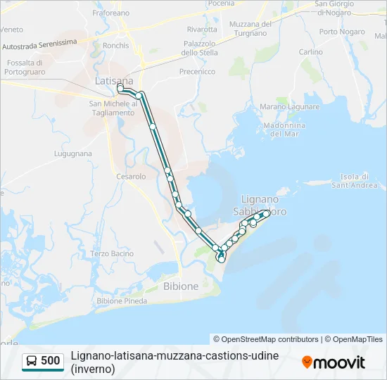 500 Bus Line Map