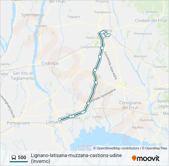 500 Bus Line Map
