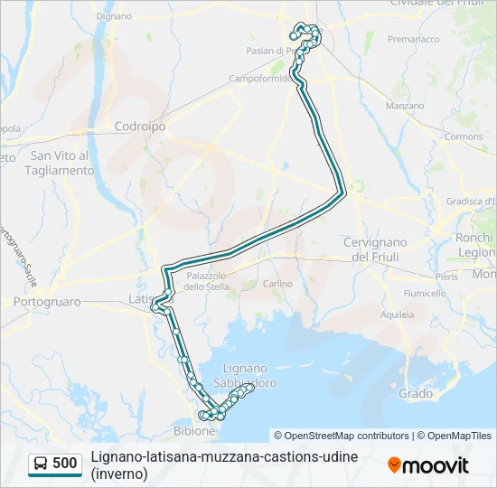 500 Bus Line Map