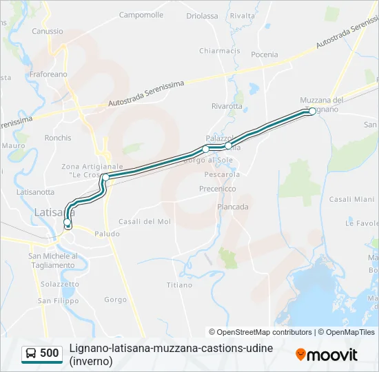 500 Bus Line Map