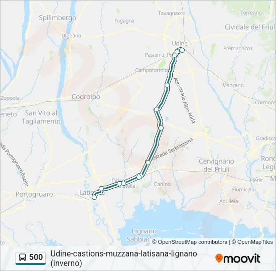 500 Bus Line Map