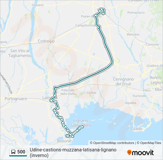 500 Bus Line Map