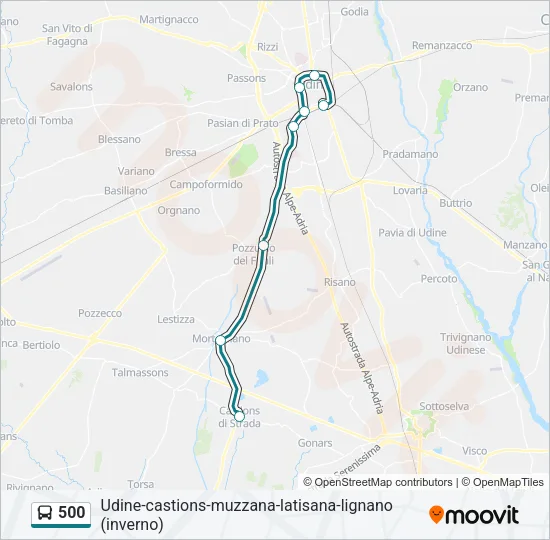 500 Bus Line Map