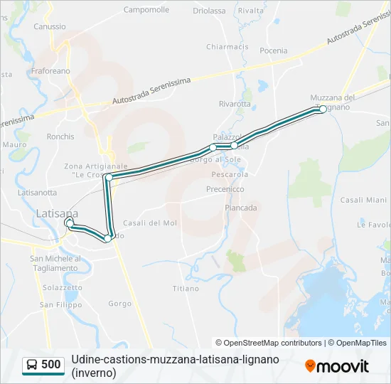 500 Bus Line Map