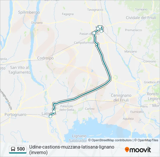 500 Bus Line Map