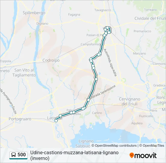 500 Bus Line Map