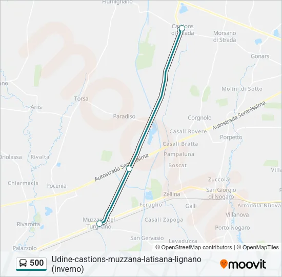 500 Bus Line Map