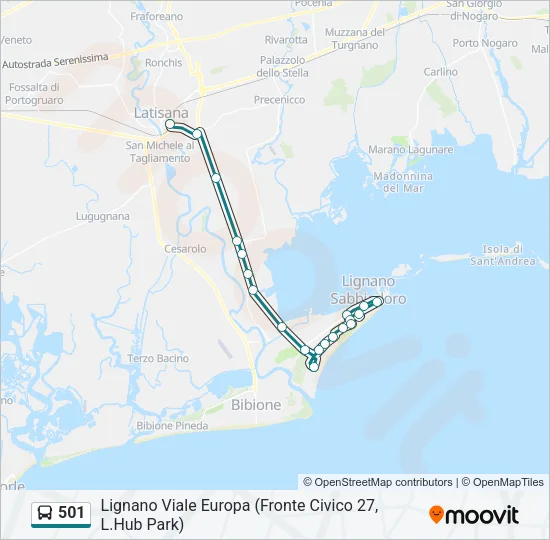 501 Bus Line Map